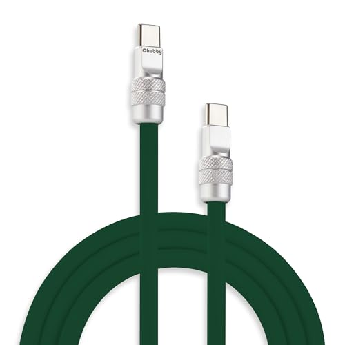 chubbycable Chubby 2.0 USB C 240W Fast Charging Cable Silicone Soft Durable USB C Cable Extra Thick Charger Cord Compatible with iPhone 17-15 Series iPad, Dark Green, Type-C to Type-C, 3.3FT - color: Dark Green, size: 3.3ft (1m), style: Type C-Type C
