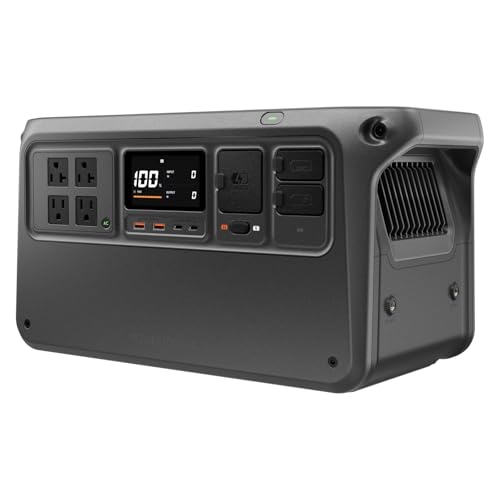 DJI Power 1000 V2 Portable Power Station, 1024Wh LFP Battery | Compact Size, 2600W Stable Output, 0-80% Recharge in 37 Mins, Electric Generator for Home, Camping, RVs, Off-Grid - color: Black