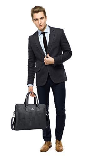 FSD.WG]Business Bag Leather Briefcase Shoulder Laptop Business Bag for Men - color: Black