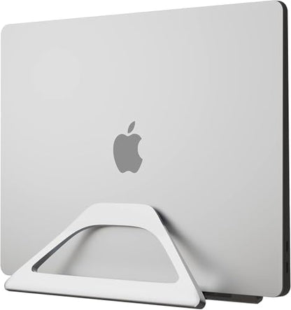 Aluminum Vertical Laptop Stand with Gravity Auto-Lock – Adjustable Laptop Holder Vertical fits MacBook Pro/Air, Chromebook & Gaming Laptops up to 17.3" – Space-Saving Desktop Dock - Silver - color: Silver