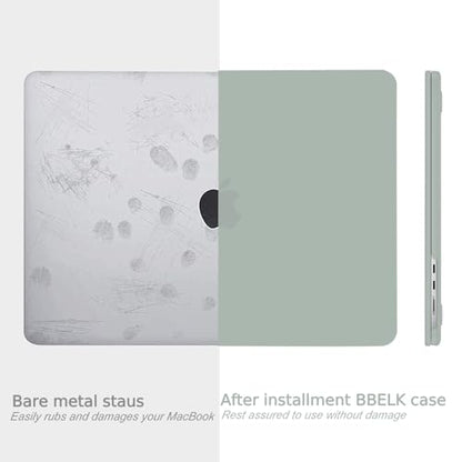 B BELK Compatible with MacBook Air 13.6 inch Case M5 2026 2025 2024 2023 2022 M4 M3 M2 A3449 A3240 A3113 A2681 Liquid Retina Display, Plastic Hard Shell +Keyboard Cover+Screen Protector, Antique Green - color: Antique Green