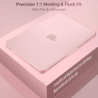 MOSISO Compatible with MacBook Neo Case 13 inch 2026 A3404 A18 Pro Chip | Scratch-Resistant Ultra-thin Protective Hard Shell Case Cover, Blush - color: Blush