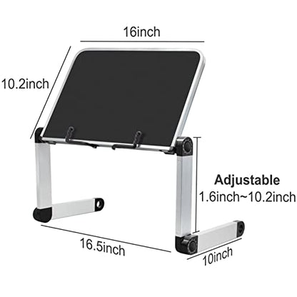 Extra Large Book Stand Adjustable for Bed Sofa, Multifunctional Laptop Holder with Page Clips, Ergonomic Multi Heights Angles, Cooking Stands Heavy Textbook Portable, Black, 19.5 x 10 inches - size: 19.5x10inches, style: 4 legs-Black