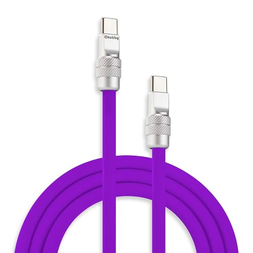 chubbycable Chubby 2.0 USB C 240W Fast Charging Cable Silicone Soft Durable USB C Cable Extra Thick Charger Cord Compatible with iPhone 17-15 Series iPad, Purple, Type-C to Type-C, 3.3FT - color: Purple, size: 3.3ft (1m), style: Type C-Type C