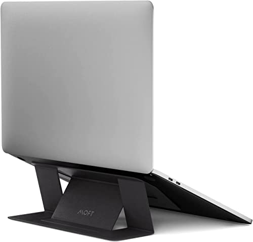 MOFT Laptop Stand for Desk, Stick-On Computer Stand with Dual-Angle, Ergonomic Laptop Riser Holder for Travel, Foldable & Portable MacBook Stand Fits 11.6"-16" Laptops, Black - color: Black, size: 11.6"-16" Laptops-Standard