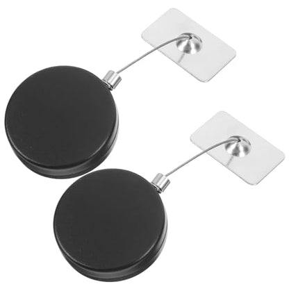 2Pcs Retractable Anti-Theft Cable Lock with Steel Wire, Remote Control Security Lanyard Lock, 1 Meter Long Cord with End Buckle and Iron Cap for Laptop and Device Protection