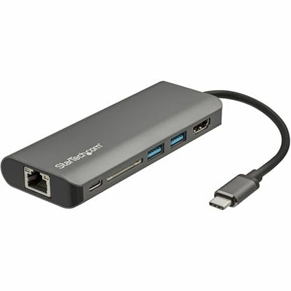 StarTech 6-in-1 USB-C Travel Dock, 4K HDMI, 100W PD, 3x USB Hub, SD, GbE | USB-C Multiport Adapter, Mini Dock for MacBook / Dell / Thinkpad / HP, Thunderbolt compatible - style: 6-IN-1 with SD