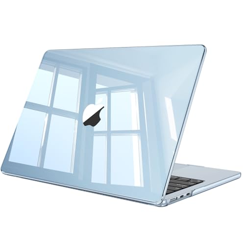 Fintie Case for MacBook Air 13 inch A3449/A3240/A3113/A2681 2022-2026 | M2/M3/M4/M5, Snap On Hard Shell, Full Port Access, Easy On/Off, Lightweight, Sky Blue - color: Letter