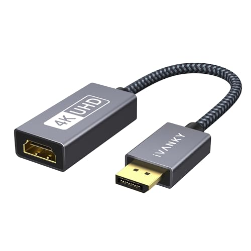 IVANKY Active DisplayPort to HDMI Adapter 4K@60Hz,Unidirectional DP to HDMI | DP 1.2 to HDMI 2.0, Male to Female, 4K@60Hz, HDCP 2.2 3D Video Converter Supports Desktop, AMD/NVIDIA, Monitor, TV, Projector - size: 4K