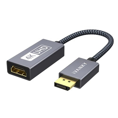 IVANKY Active DisplayPort to HDMI Adapter 4K@60Hz,Unidirectional DP to HDMI | DP 1.2 to HDMI 2.0, Male to Female, 4K@60Hz, HDCP 2.2 3D Video Converter Supports Desktop, AMD/NVIDIA, Monitor, TV, Projector - size: 4K