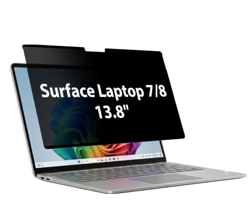 Adeway Magnetic Privacy Screen for Surface Laptop 7/8 13.8", Removable Privacy Filter, Side View Protection, Easy Snap-On Design for Office & Travel - size: Laptop 13.8"