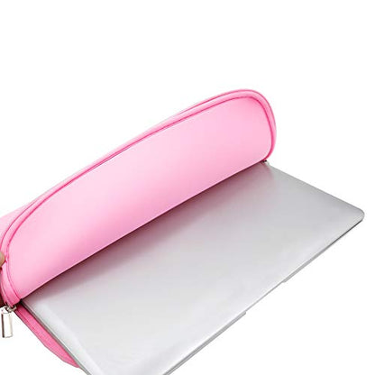 RAINYEAR 13.3 Inch Laptop Sleeve Case Padded Carrying Bag, Pink | Slim Protective Soft Zipper Computer Cover for 13.3 Inch Notebook Computer Chromebook 14 inch MacBook Pro/Max M1 M2 M3 M4 M5 - color: Pink, size: 13"-13.3"