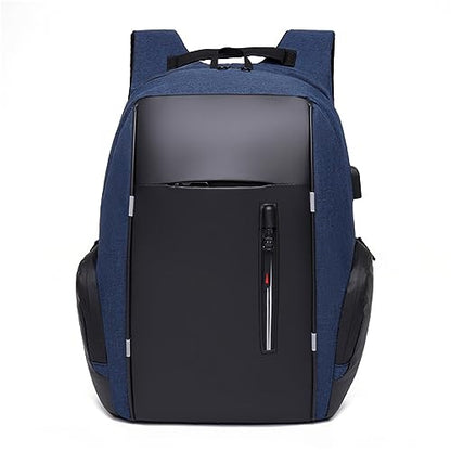 Men's Business Laptop Bag Multifunctional Rechargeable USB Backpack - color: Blue