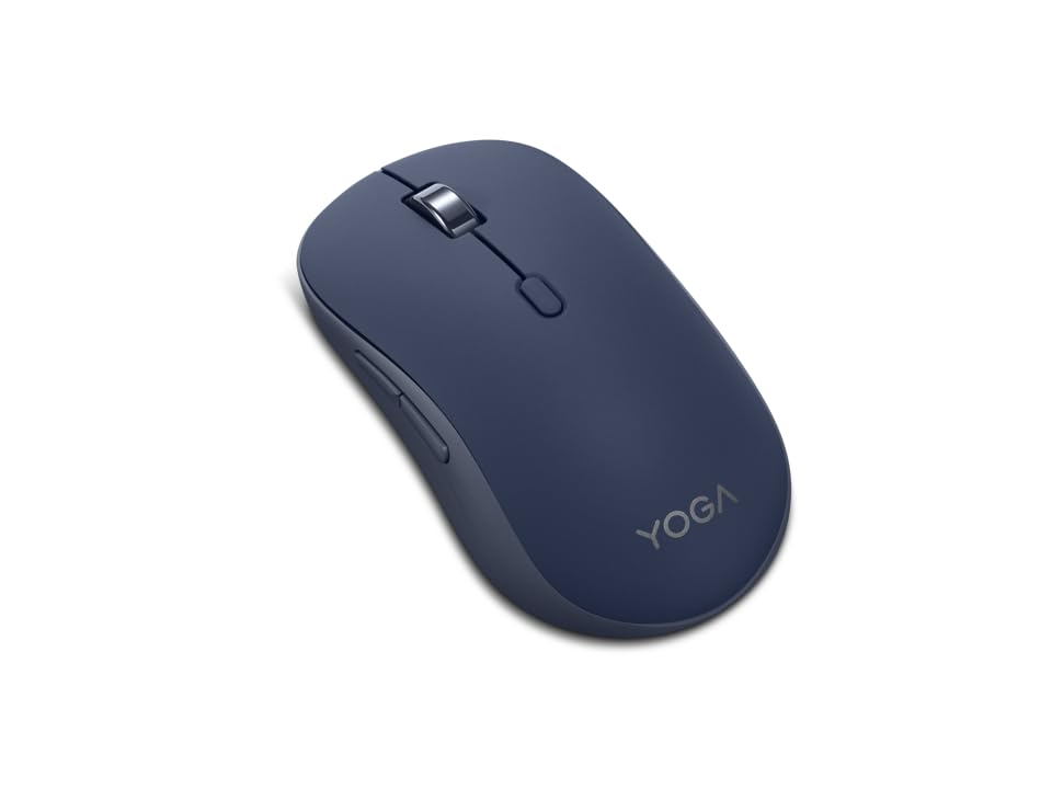 Lenovo Yoga Bluetooth Silent Mouse, 3 Level DPI Adjustment, 36 Month Battery Life, Bluetooth 5.3, 3 Device Paring, Whisper Quiet, Programmable Buttons, Smooth Finish, Cosmic Blue - color: Cosmic Blue