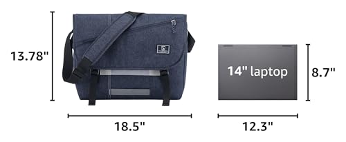 OIWAS Messenger Bag for Men, 15.6 Inch Laptop Crossbody Bags Women Casual Satchel Shoulder Bag College Travel Office Briefcase - color: Blue, size: 15.6 Inch