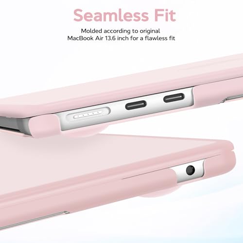 B BELK Compatible with MacBook Air 13 inch Case 2026 2025-2022 M5 M4 M3 M2 | Model A3449 A3240 A3113 A2681, Anti-Cracking Soft TPU Bumper for MacBook Air 13.6 inch Case with Keyboard Cover, Baby Pink - color: Baby Pink