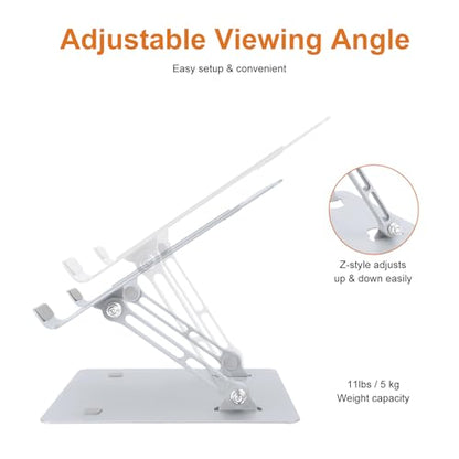 Ergonomic Laptop Stand for Desk, Adjustable Fits All Laptops and Notebooks up to 17 Inch Aluminum Alloy,Steel, Ultra-Thin,Ventilated Cooling Notebook Mount.