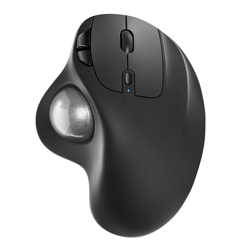 Nulea M501 Wireless Trackball Mouse, Rechargeable Ergonomic, Easy Thumb Control, Precise & Smooth Tracking, 3 Device Connection (Bluetooth or USB Receiver), Compatible for PC, Laptop, Mac, Windows. - color: G-Silver
