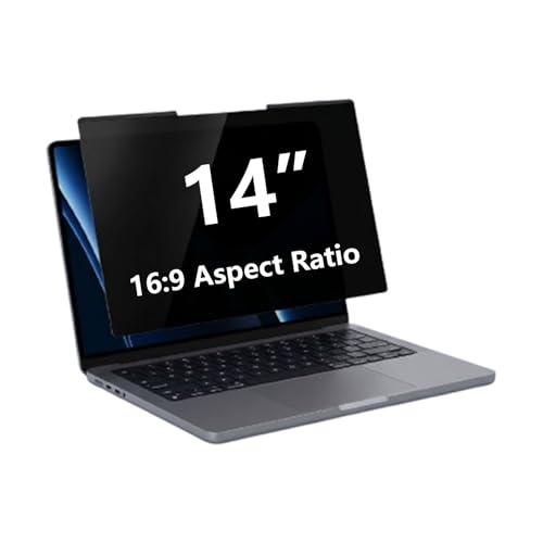 VBESTLIFE 14 inch Laptop Privacy Screen Filter, Anti Peeping Protector with Full Adhesive Frame for 16:9 Aspect Ratio Laptops