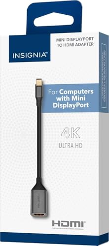 INSIGNIA TV, Monitor & Display Adapters – 4K Ultra HD, 60W Power Delivery, USB 3.0 5Gbps – Compatible with MacBook, iPad, Chromebook, Windows Laptops (Mini Displayport to HDMI Adapter) - style: Mini Displayport to HDMI Adapter