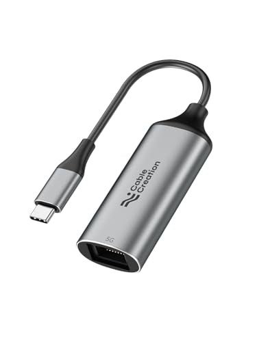 CableCreation 5Gbps USB C to Ethernet Adapter, Type C to RJ45 LAN Adapter | Network Internet Adapter Compatible with MacBook, XPS, Thunderbolt 5/4/3, Other USB-C Devices - style: 5Gbps