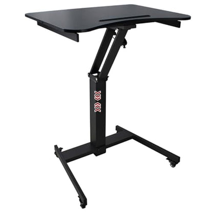Adjustable Height Stand Up Desk, Home Work Lifting Standing Desk, Portable Removable Pneumatic Laptop Table, Sofa Side Table with Casters, Fixed Groove Design