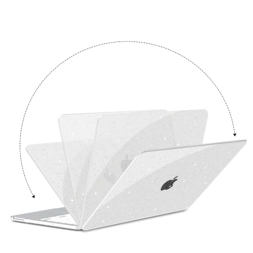 G JGOO Compatible with MacBook Neo Case 13 inch 2026 Model A3404 with A18 Pro Chip, Glitter Protective Plastic Hard Shell for Mac Neo Case with Keyboard Cover & Screen Protector, Sparkly Clear - color: Glitter Clear