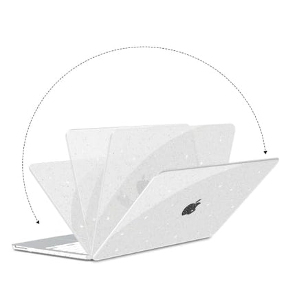 G JGOO Compatible with MacBook Neo Case 13 inch 2026 Model A3404 with A18 Pro Chip, Glitter Protective Plastic Hard Shell for Mac Neo Case with Keyboard Cover & Screen Protector, Sparkly Clear - color: Glitter Clear
