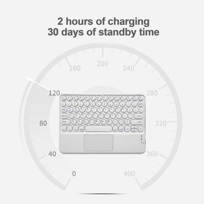 Thanice Wireless Keyboard with Touchpad, Ultra-Slim Portable Rechargeable Bluetooth Keyboard, Ipad & Android Windows Device Compatible (White) - color: white