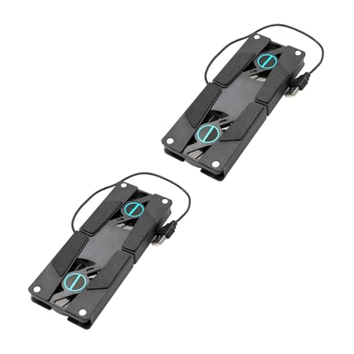 Operitacx 2PCS Dual Fan Laptop Cooling Pad USB Powered Cooler with Slip Mat Quiet Ventilated Stand for All Laptop Portable Travel and Business Use