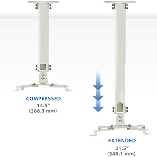 Mount-It! Ceiling Projector Mount | Full Motion and Height Adjustable from 14.5-21.5 Inches | Universal Bracket Fits Epson, Optoma, Benq, and Viewsonic Projectors | 30 Lbs Capacity (Medium) - style: Medium