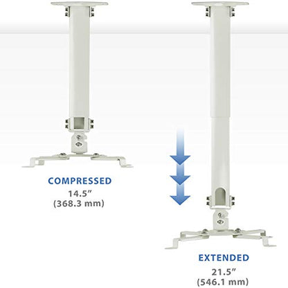 Mount-It! Ceiling Projector Mount | Full Motion and Height Adjustable from 14.5-21.5 Inches | Universal Bracket Fits Epson, Optoma, Benq, and Viewsonic Projectors | 30 Lbs Capacity (Medium) - style: Medium