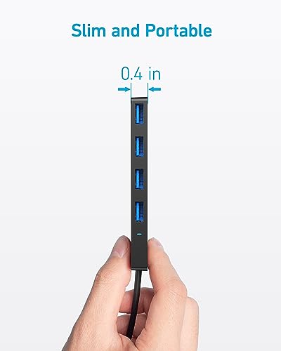 Anker 4-Port USB 3.0 Hub with 5Gbps Data Transfer, Ultra-Slim Data USB C Hub [Charging Not Supported], for MacBook, iMac, Surface, Mobile HDD, and More (USB-C, 0.7 ft) (Pack of 2) - size: 0.7 ft (Pack of 2), style: USB-C