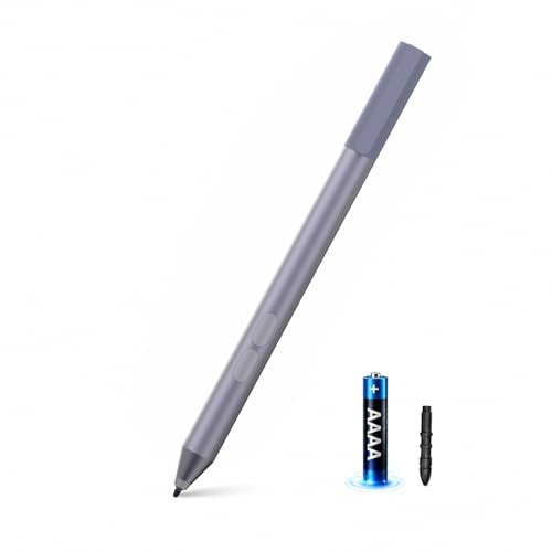 Active Digital Pen for HP Envy x360 Pavilion Spectre Omnibook Touchscreen | MPP 1.51, 2500H Battery Life, 1024 Pressure, Palm Rejection, Dual Side Button Pixel-Perfect Precision for Drawing Note Taking - color: grey