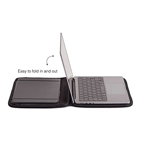 4-in-1 Laptop Screen Shade – Original Pro Sleeve – Built-In 4-in-1 Screen Shade, VeganHemp Leather, Sun, Privacy, Heat & Contrast Protection, Fits 14” MacBook, Patented, Black | PHILBERT Danish Design - color: Black, size: 14in