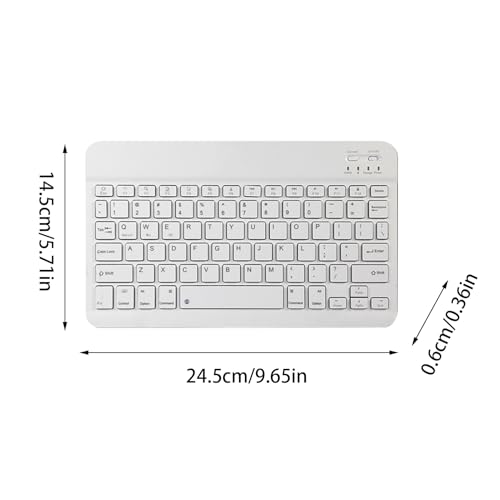 Slim Portable Keyboard Ergonomic Compact Wireless Lightweight | Ultra Slim Compact Keyboard for Smartphones Tablet Laptop PC - color: White