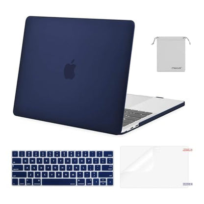MOSISO Compatible with MacBook Pro 13 inch Case M2 M1 2026 2025 2024-2016 | A2338 A2251 A2289 A2159 A1989 A1708 A1706, Plastic Hard Shell&Keyboard Cover&Screen Film&Storage Bag, Navy Blue - color: Navy Blue