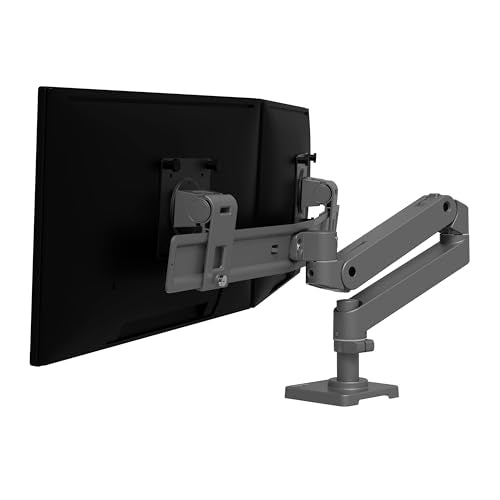 Ergotron – Upgraded LX Pro Premium Dual Direct Monitor Arm, VESA Desk Mount – for 2 Monitors Up to 27 Inches, 9 lbs Each – Dark Grey - color: Dark Grey