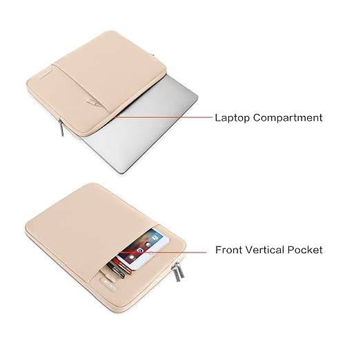 MOSISO Laptop Case 13 inch, Laptop Sleeve Bag with Pocket | Compatible with MacBook Neo A3404 2026/Air/Pro 13 M5/M4/M3/M2/M1 2026-2016, Polyester Vertical Computer Bag, Apricot - color: Apricot, size: 13 inch