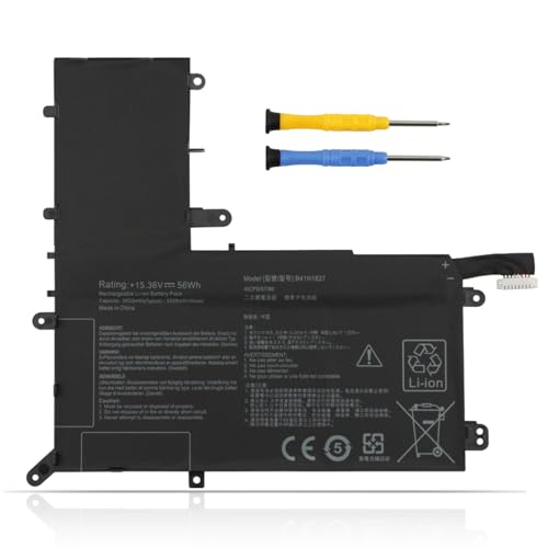 B41N1827 Laptop Battery Replacement for Asus ZenBook Flip 15 UX562 UX562F UX562FA UX562IA UX562FD UX562IQ UX562UG UM562IA UM562 UM562IQ Q526 Q526F Q526FA Q526FAC Q507 Q507I Q507IQ B41BmE1 15.36V 56Wh - size: 7.87*7.48*0.24 inch B41N1827