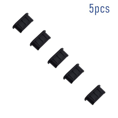 5 PCS Mini-HDMI Port Anti-dust Plugs, Silicone Covers Caps Stoppers, Port Protector for TV Computer Digital Socket Printer, 0.39 x 0.1 (LxW) - size: Mini-HDMI/Black/5 PCS