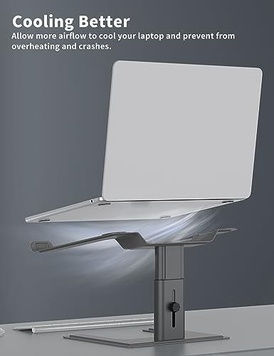 ALASHI Laptop Stand for Desk, Computer Stand Adjustable Height, Ergonomic Notebook Laptop Riser, Aluminum Metal Holder Compatible with 10 to 17.3 Inches Notebook PC Computer, Grey - color: C-Grey