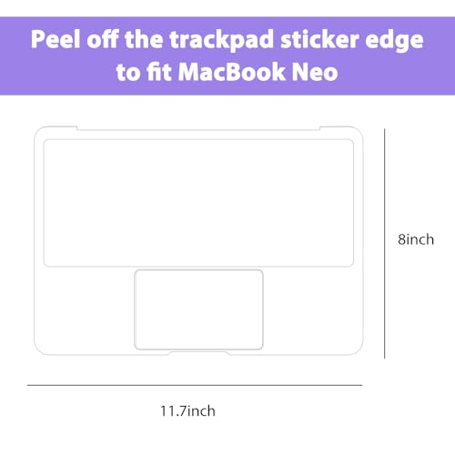 Palm Rest Cover for 2026 MacBook Neo with Trackpad Protector | Scratch-Resistant Vinyl Skin,MacBook Neo Accessories Skin Sticker,Residue-Free Sticker,Removable - color: Clear