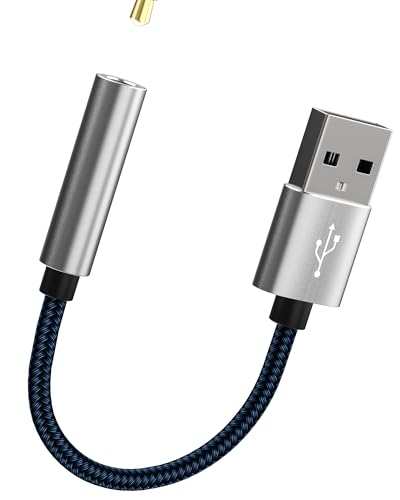 zoyuzan USB to 3.5mm Adapter Audio Jack Converter Cable for Headphone PC Car Microphone External Headset DAC Port Stereo PS4 Cord Dongle Interface Speaker Computer Plug Digital Laptop Splitter