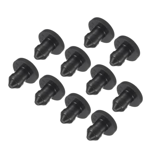 MECCANIXITY Silicone Snap in Locking Hole Plugs, Mini Rubber Panel Seal Cover Flush Type Panel Round for Kitchen Bulkheads Waterproof Sealing Plugs 3.5mm/0.1 Inch Diameter Black,Pack of 10 - color: Black, size: 3.5mm
