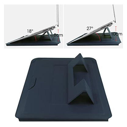 HoYiXi 14 Inch Laptop Sleeve Case Leather Bag with Stand Compatible with Mac Book Pro 14 2021/ASUS Vivobook 14/HP Pavilion X360/IdeaPad 14/Dell HP ASUS Acer Huawei Matebook 14'' PC, Navy - color: Navy, size: 13.5-14 in