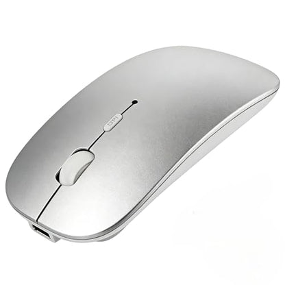HOTDREAM Bluetooth Rechargeable Mouse for iPad Air/iPad Pro/Laptop/Tablet/iPhone/PC,Mac,MacBook,Silver - color: Silver