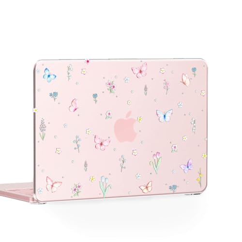 Feams for MacBook Neo 13 Inch Case 2026 A3404, Stylish Protective Clear Case Hard Shell Transparent Cover for MacBook Neo 13 Inch 2026 (A18 Pro Chip) with Keyboard Cover, Butterfly Whisper Garden - color: Butterfly Whisper Garden