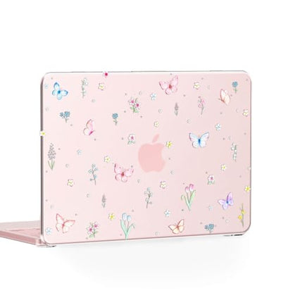 Feams for MacBook Neo 13 Inch Case 2026 A3404, Stylish Protective Clear Case Hard Shell Transparent Cover for MacBook Neo 13 Inch 2026 (A18 Pro Chip) with Keyboard Cover, Butterfly Whisper Garden - color: Butterfly Whisper Garden