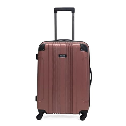 Kenneth Cole REACTION Out of Bounds Lightweight Hardshell 4-Wheel Spinner Luggage, Rose Gold, 24-Inch Checked - color: Rose Gold, size: 24-Inch Checked